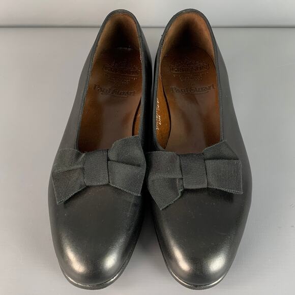 PAUL STUART x GRENSON Size 6.5 Black Leather Bow Loafers main image 4